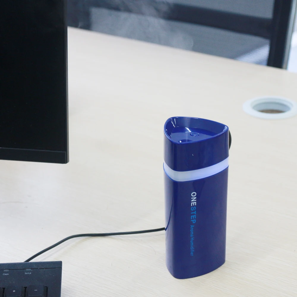 

Mini Ultrasonic Humidifier with Timer, LED Lights & Auto Shut-Off USB Portable, Silent, Triangle Design for Home & Office