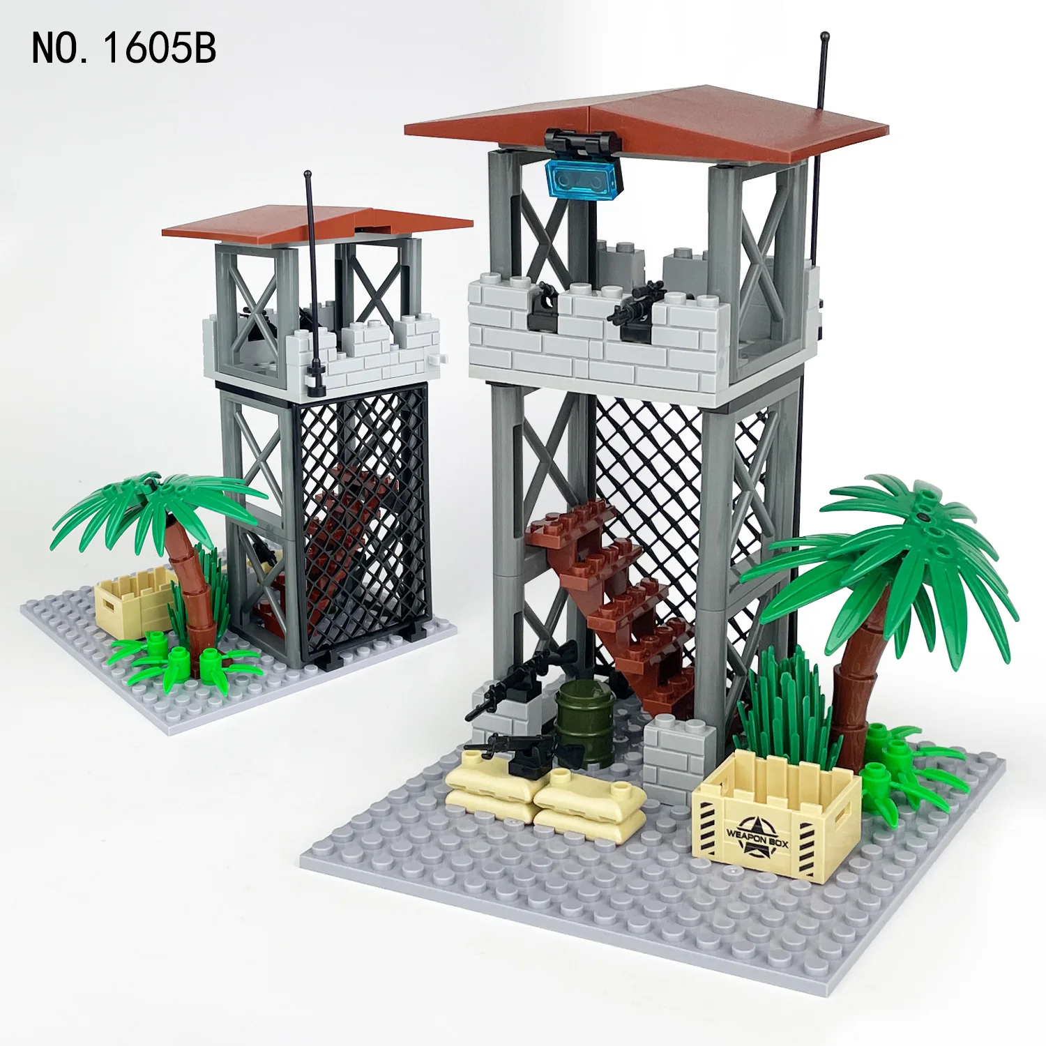 Acessórios militares Army Cannon Fence Building Blocks, Sentry Tower Net, DIY Assembly Parts, MOC Set, Bricks, Assembly Parts