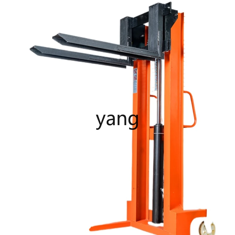 YJQ manual hydraulic forklift stacking electric lift handling hand push lift small forklift