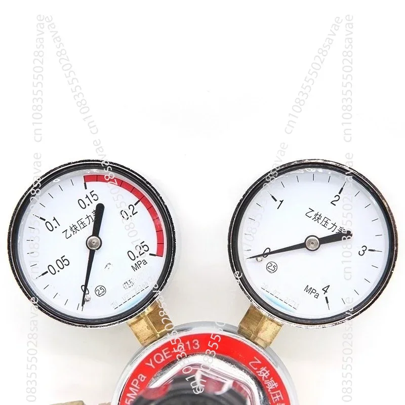YQE-213 Acetylene Regulator Gas Cylinder Pressure Reducing Valve Pressure Gauge Accurate Scale