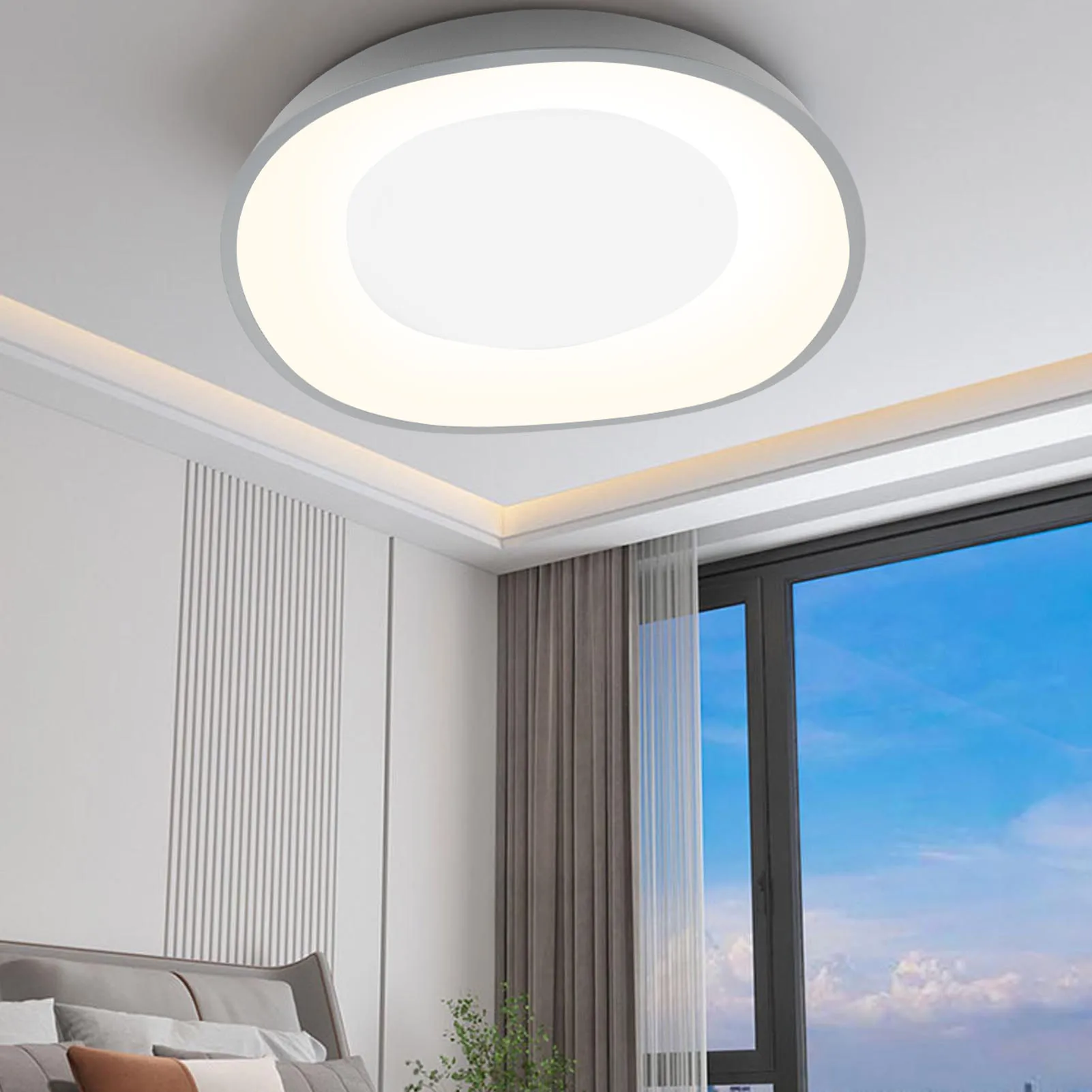 

Потолочный светильник для скрытого монтажа, регулируемая цветовая температура, бесступенчатое затемнение, 1500 лм, светодиодный потолочный светильник с дистанционным управлением для кухни