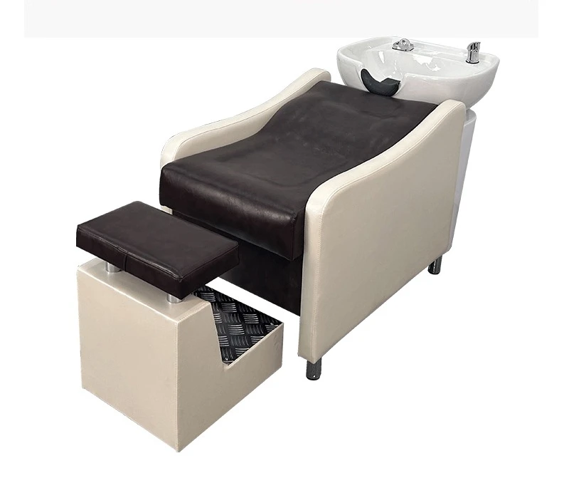 

Salon Hair Salon Special Flush Massage Couch Ceramic Basin Lying Half Shampoo Chair Hair