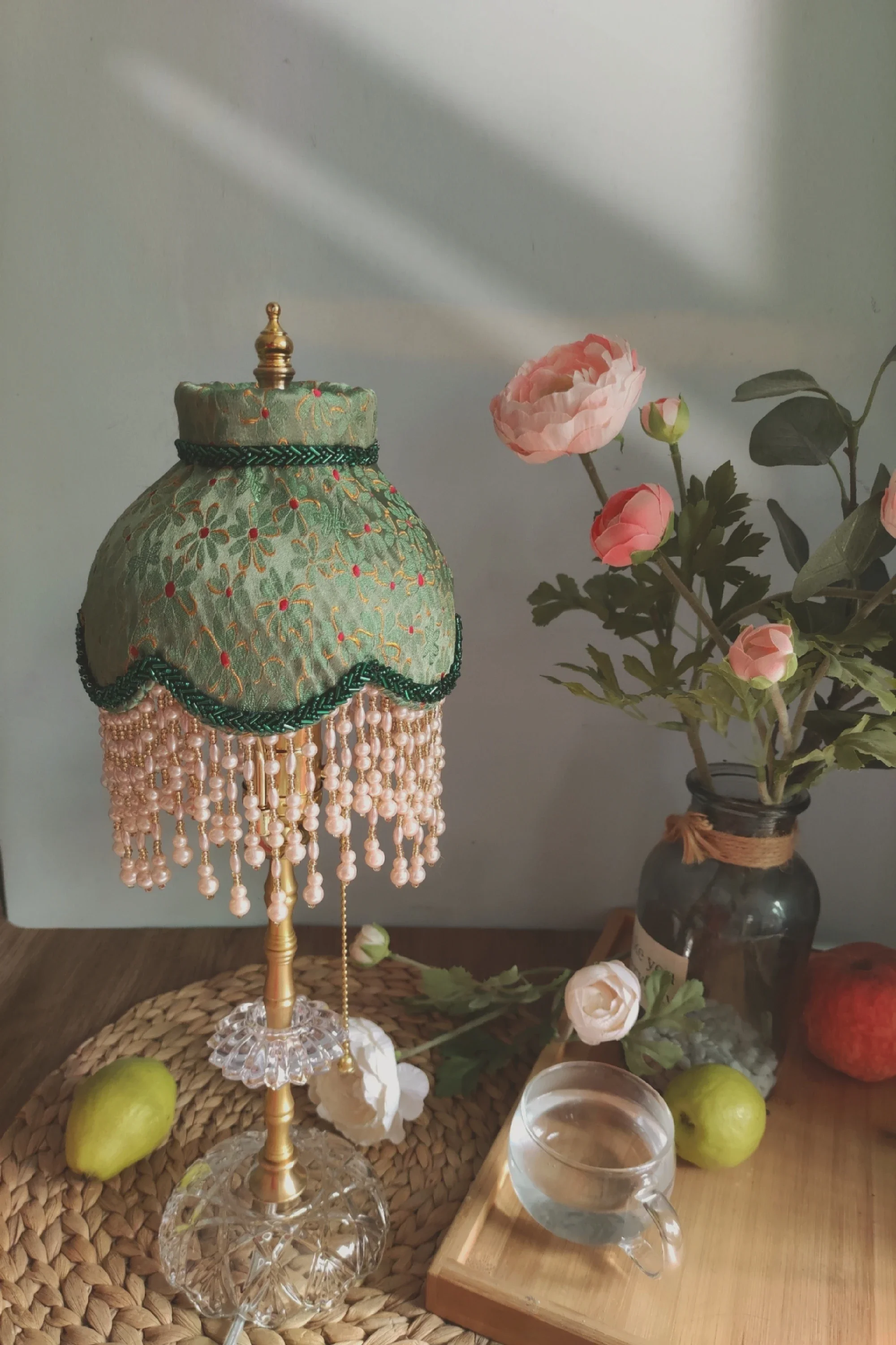 Handmade custom vintage green fresh living room  light bedroom night light atmosphere creative gift
