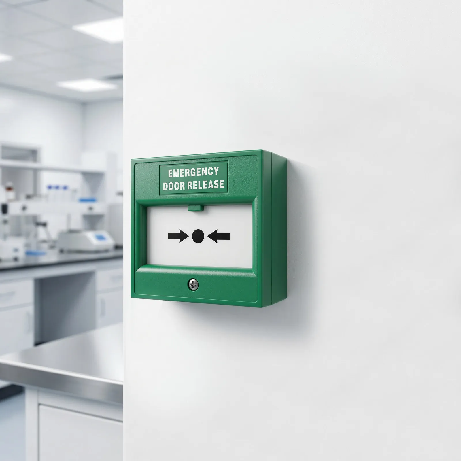 Break Glass Emergency Alarm Button Manual Call Point Fire Door Release Control Switch Wall Mount Safety Button Green for Office