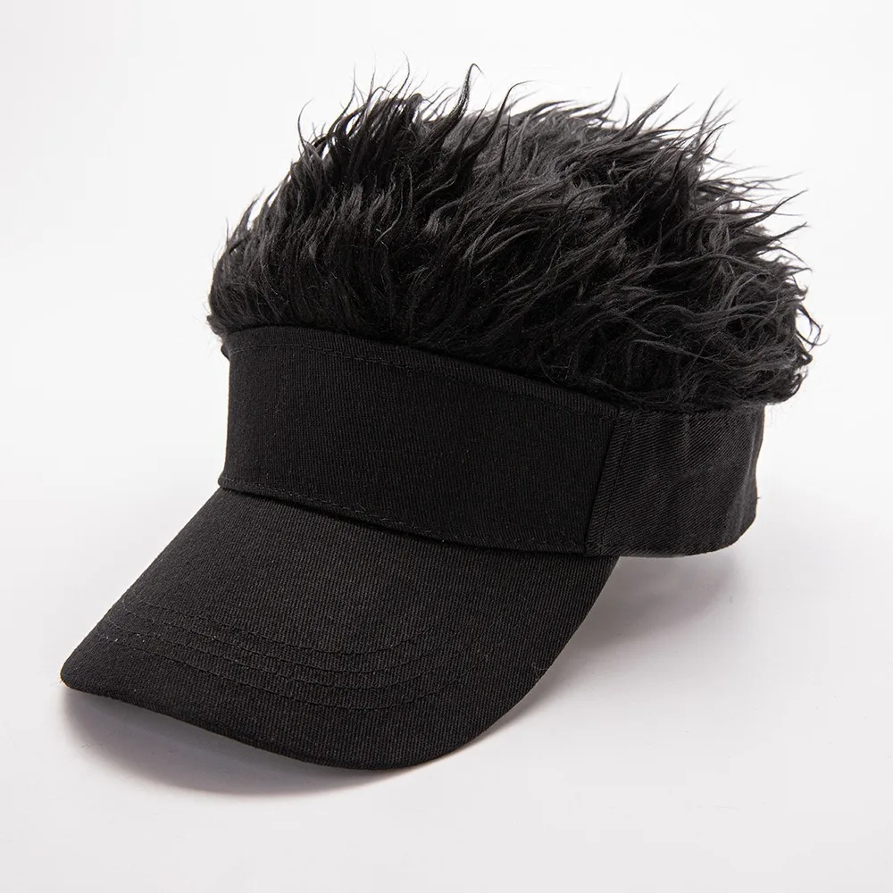 Men Women Baseball Cap With Spiked Hairs Wig Hat Spiked Wigs Casual Unisex Sunshade Adjustable Sun Visor