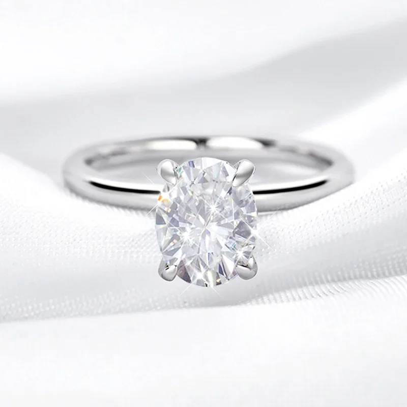 

M-JAJA 1/2ct Oval Moissanite Engagement Ring for Women Bridal Diamond Wedding Band Promise Ring 925 Sterling Silver Fine Jewelry