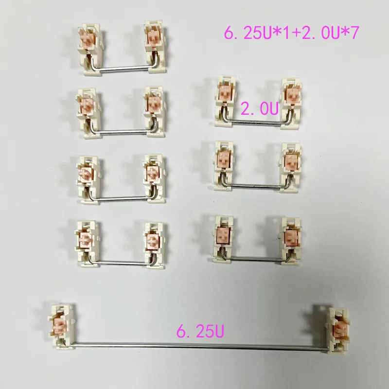 Keyboard Stabilizers 2x 6.75x for Custom DIY Mechanical Keyboard Steel Plate Factory Lubed