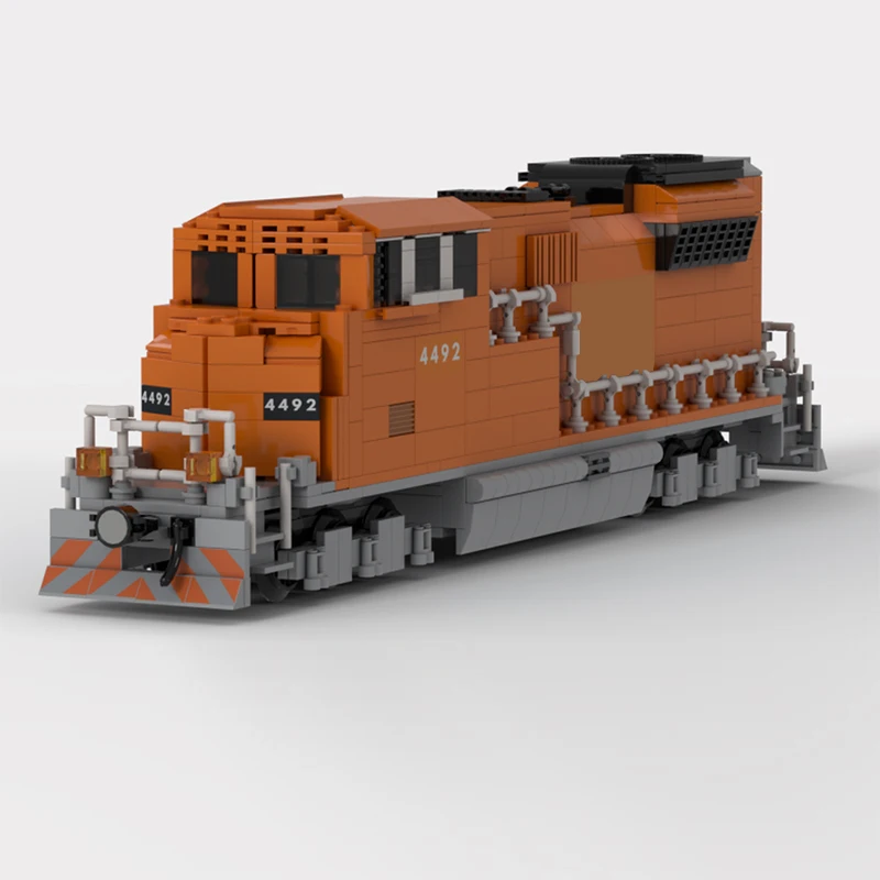 Model Mobil Kota MOC Batu Bata Bangunan Bijih Besi SD70 Lokomotif Diesel Teknologi Modular Hadiah Liburan Rakitan Mainan Anak-anak