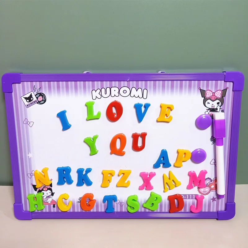 Sanrio Kuromi White Board Magnetic Particle Number Letter Student Puzzle Graffiti Small Drawing Board Teaching Aids Wholesale