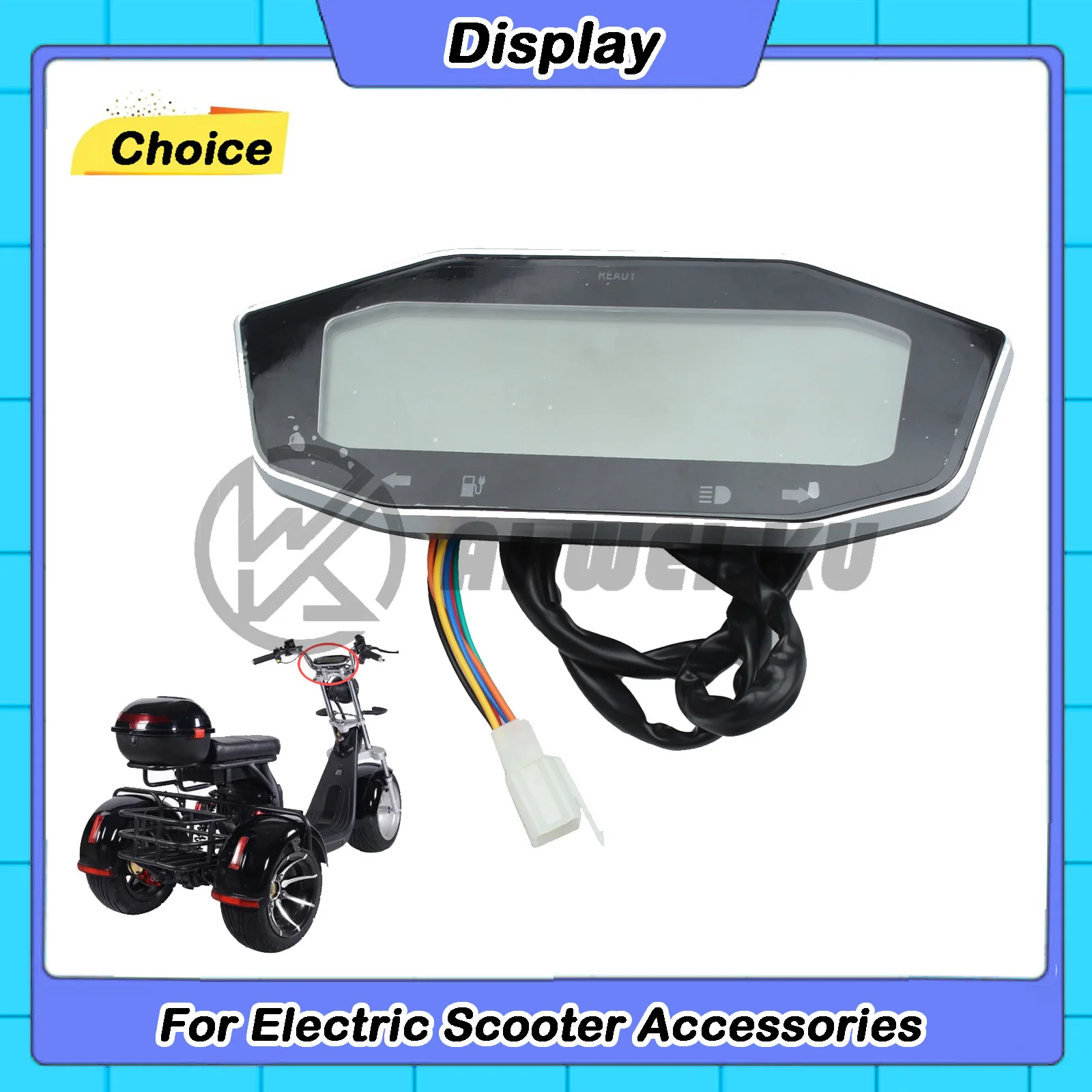 Electric Scooter 60V 72V Odometer Battery Power Display Spee