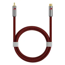 RCA Male to Female Stereo Digital Coaxial Audio Cable for Subwoofer Amplifier AV TV Video RCA Extension Cords