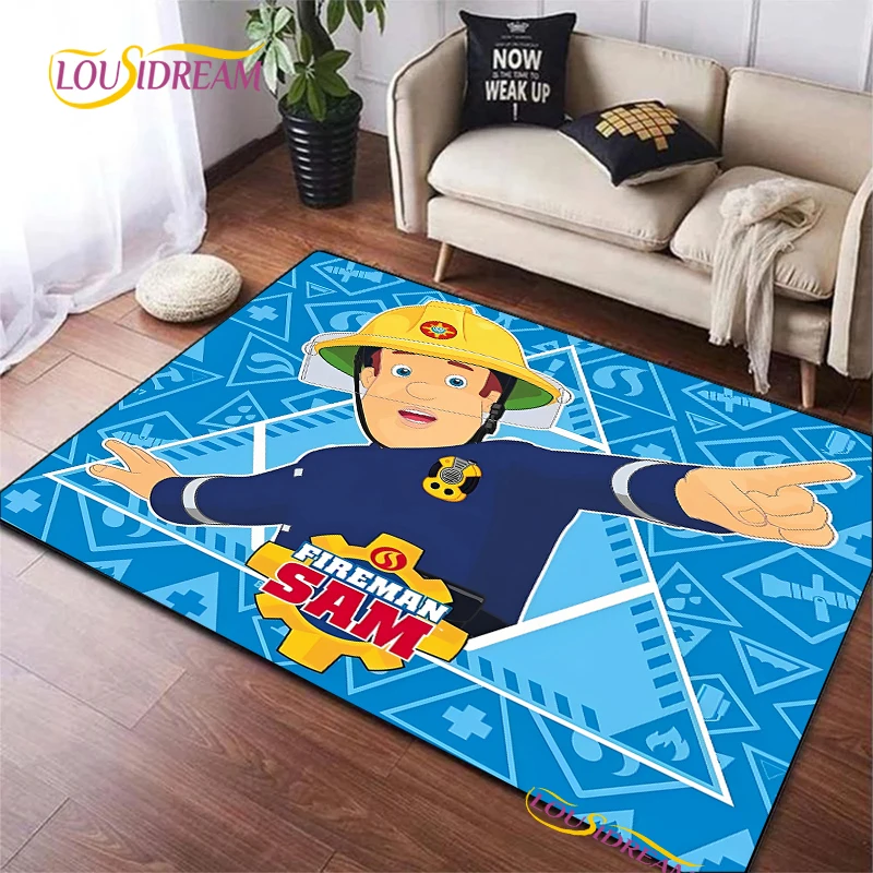 British Classic Animated Fireman Sam Carpet for Living Room Bedroom Area Rugs Kitchen Door Kids un-slip floor Mats birthday gift