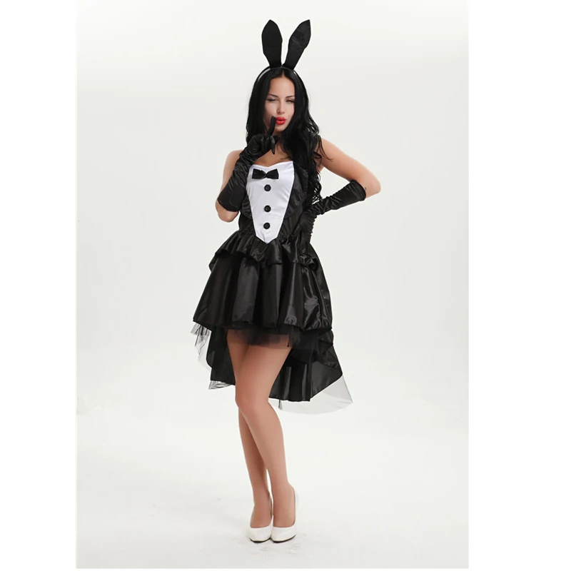 Carnival Halloween Bunny Girl Costume Bedroom Outfit Halloween Fancy Dress Costume Lovely Tulle Tuxedo Rabbit Dress