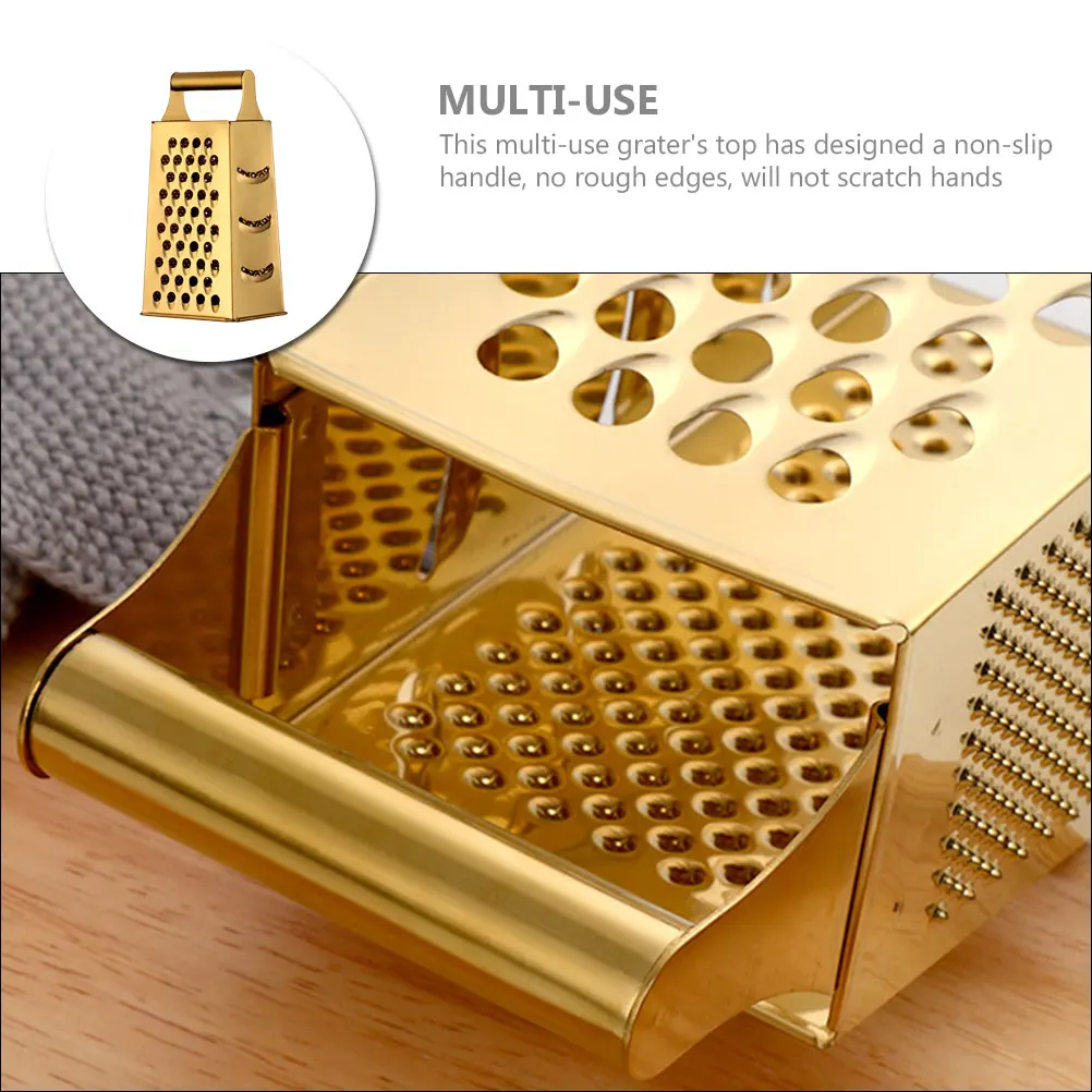 

Stainless Steel Grater Cheese Slicer Multifunction Food Shredder Golden Graders