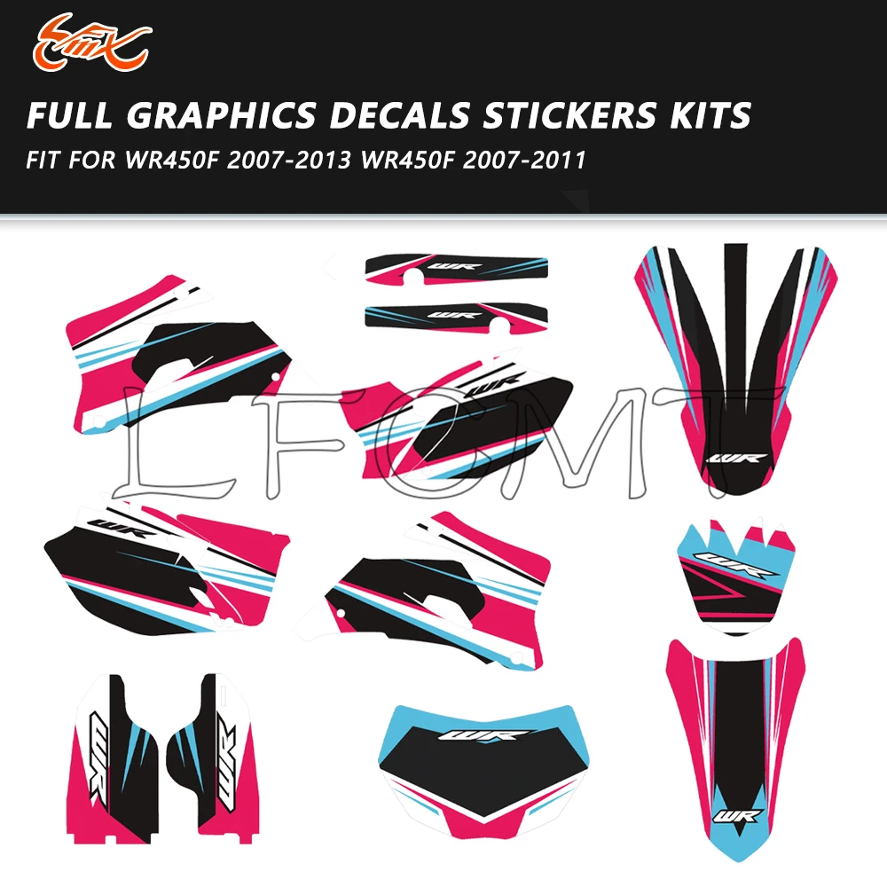 

Motorcycle Fairing Graphics Background Decals Sticker Fit for YAMAHA WRF250 WR250F 2007-2013 WR450F WRF450 2007-2011
