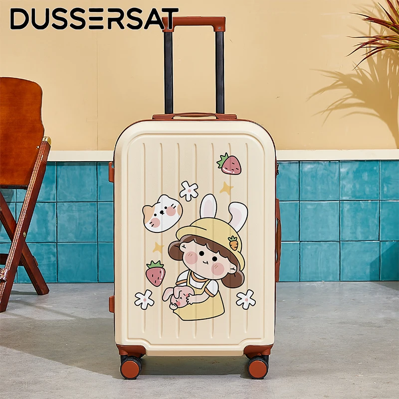 Suitcase Large Capacity Cartoon Printed Travel Luggage 20 22 24 26 28 Inch Lightweight Trolley Suitcase with TSA Lock