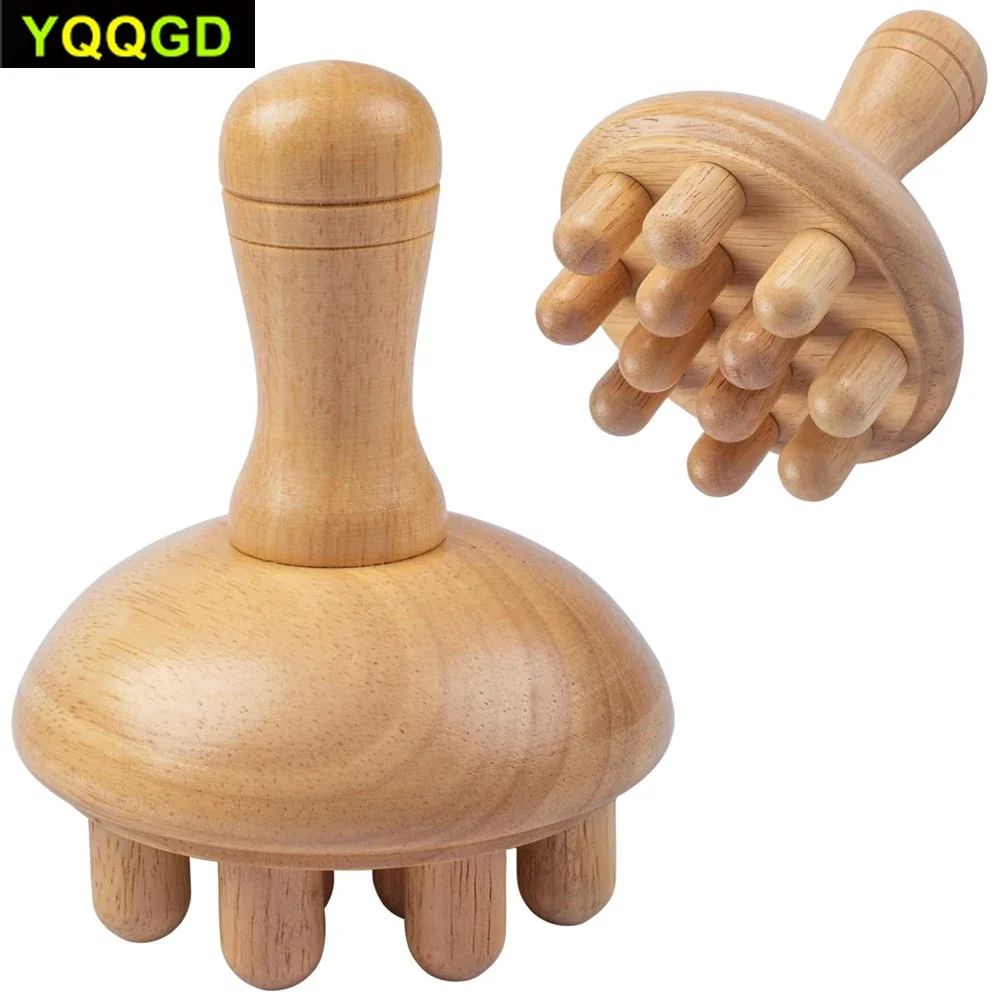 Wood Therapy Mushroom Massage Tools,Anti Cellulite Lymphatic Drainage Therapy Massage Cup Tools for Body Shaping