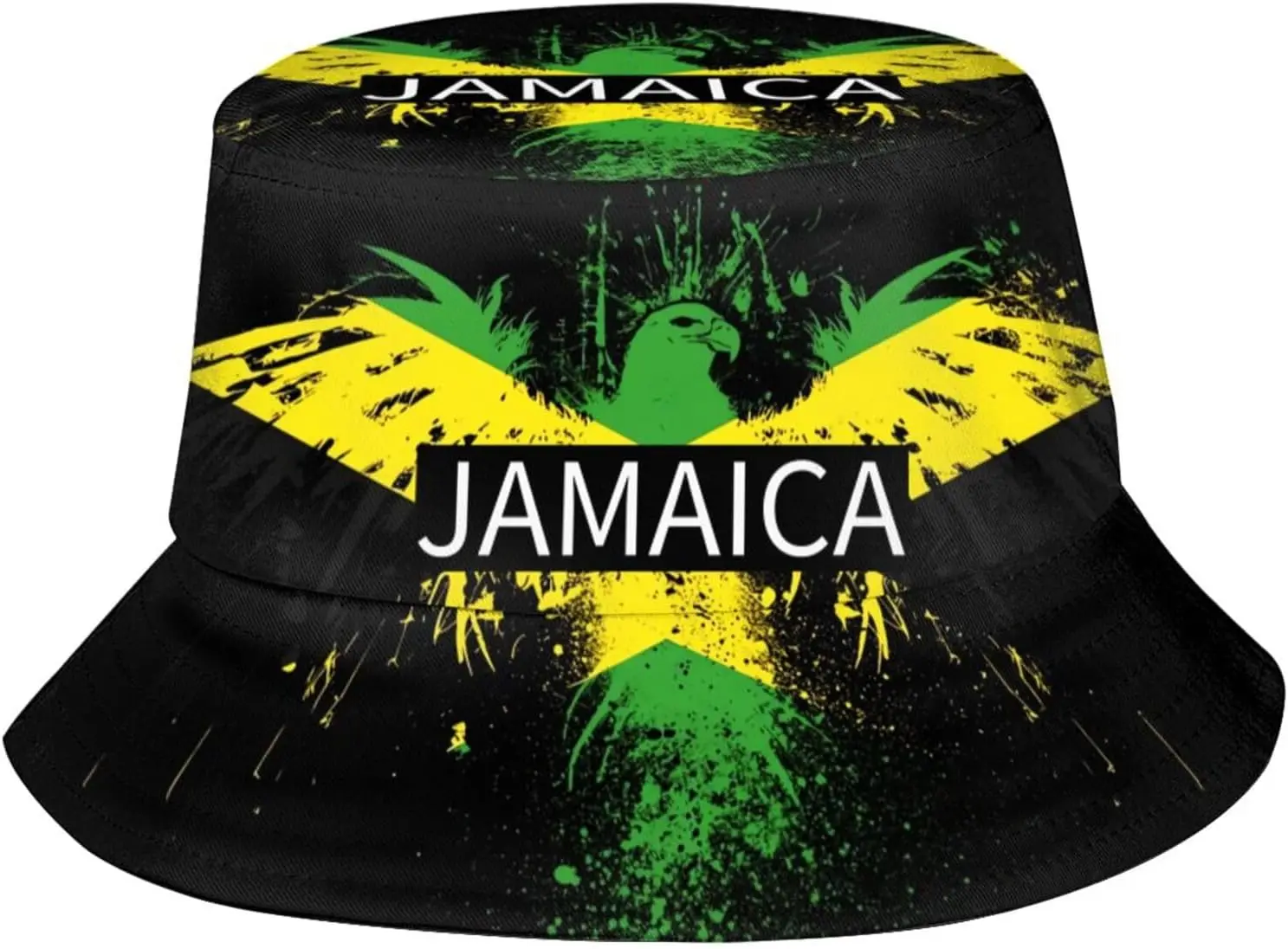 Jamaican Flag Bucket Hat for Women Men, Fashion Summer Beach Hats Jamaica Fisherman Hat Packable Outdoor Sun Cap