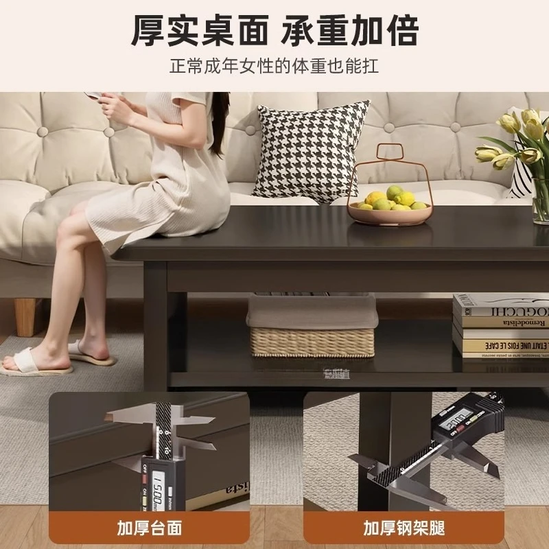 Mesa de centro para escritório, mesa de chá com convidados, apartamento pequeno simples e moderno, sala de estar, mesa de sofá simples de camada dupla