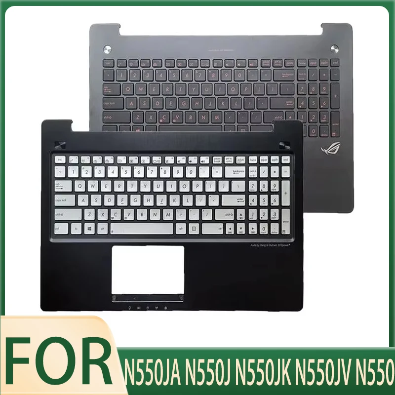 

New US Backlit Keyboard with Black Palmrest C Cover For N550JA N550J N550JK N550JV N550 Top Case