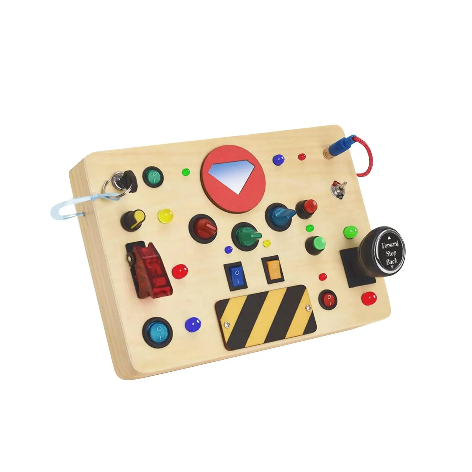 LED Switch Board Wooden Handicraft Toy Wood Busy Board for Travelling Toy