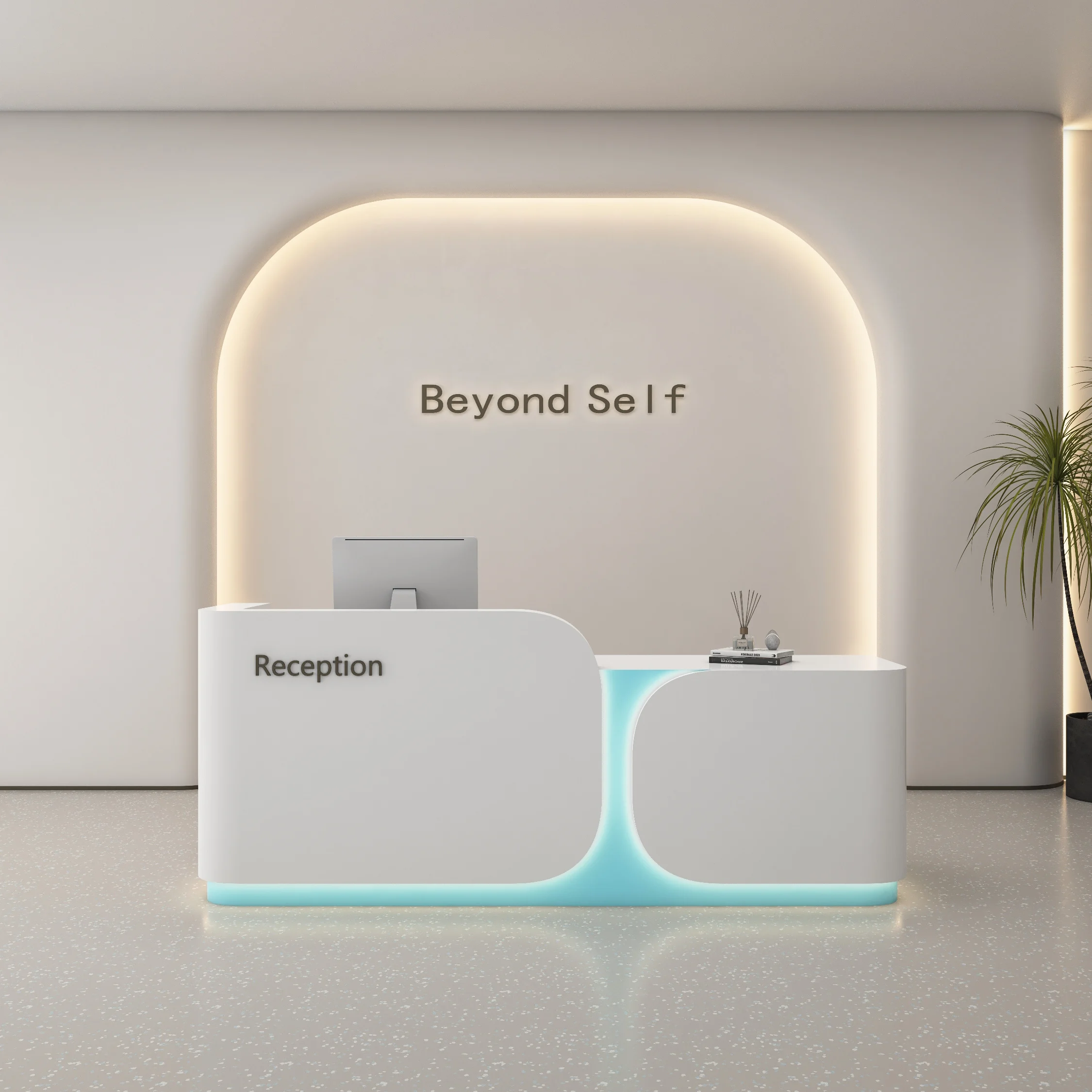 

Elegant Checkout Reception Desks White Light Luxury Design Minimal Industrial Reception Desks Counter Stands Bureau Furniture