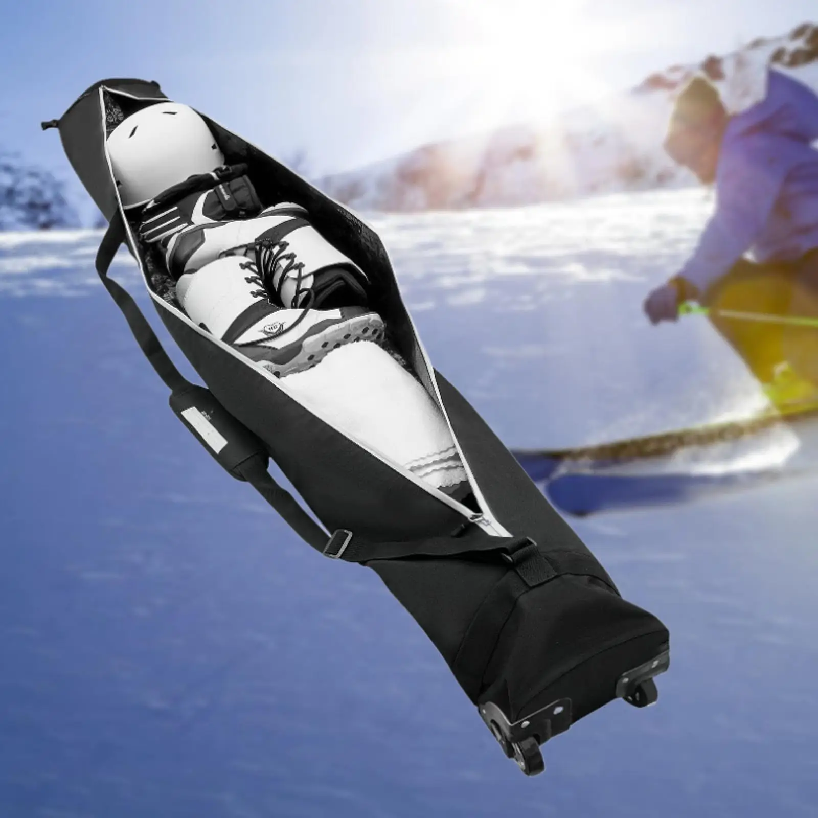 

Snowboard Bag with Wheels Adjustable Strap Men Women Water Resistant Ski Bag