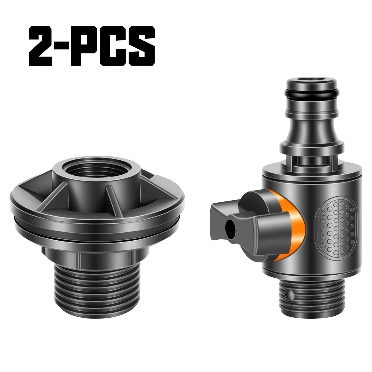 2Pcs Set IBC Tank Adapter Valve Kit, Rain Barrel Faucet Tap, 1/2