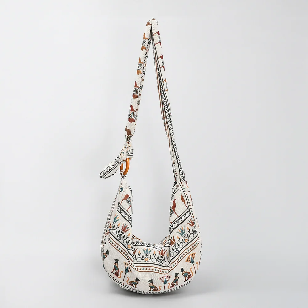 

Secure Closure Bohemian Slouch Bag Canvas Zipper Crossbody Shoulder Tote Women Office Casual العاب جنسيةللازواج