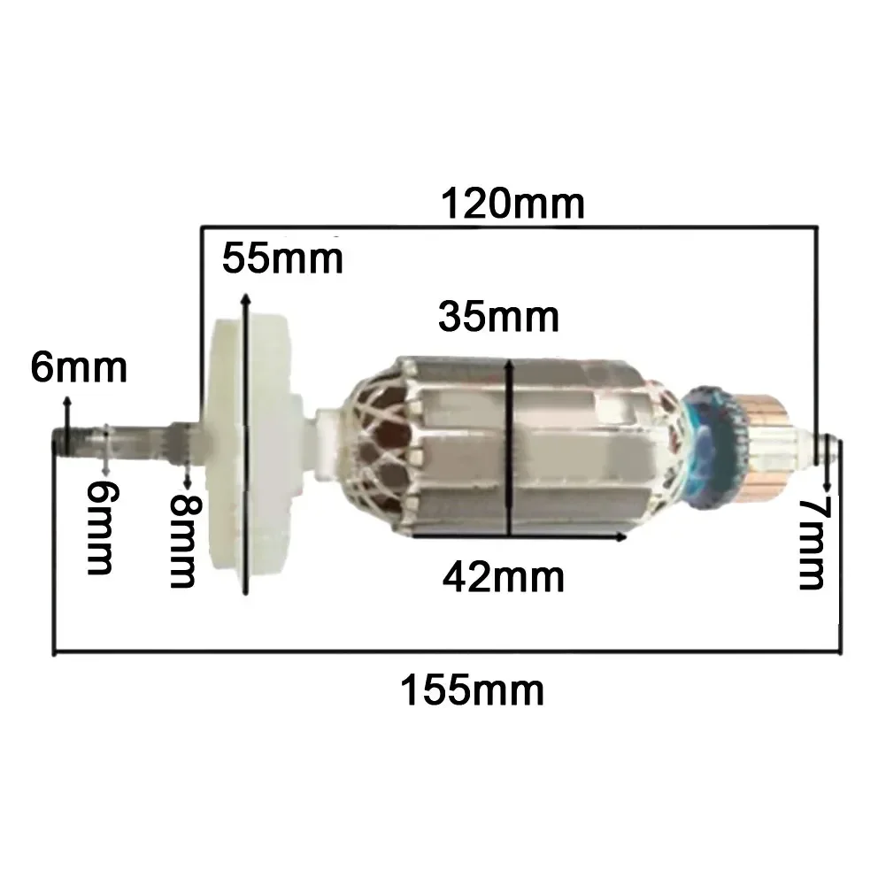 1pc AC220v Armature Rotor Anchor Stator Replacement For GWS6-100/115 GWS6-125 Angle Grinder Power Tool Accessories