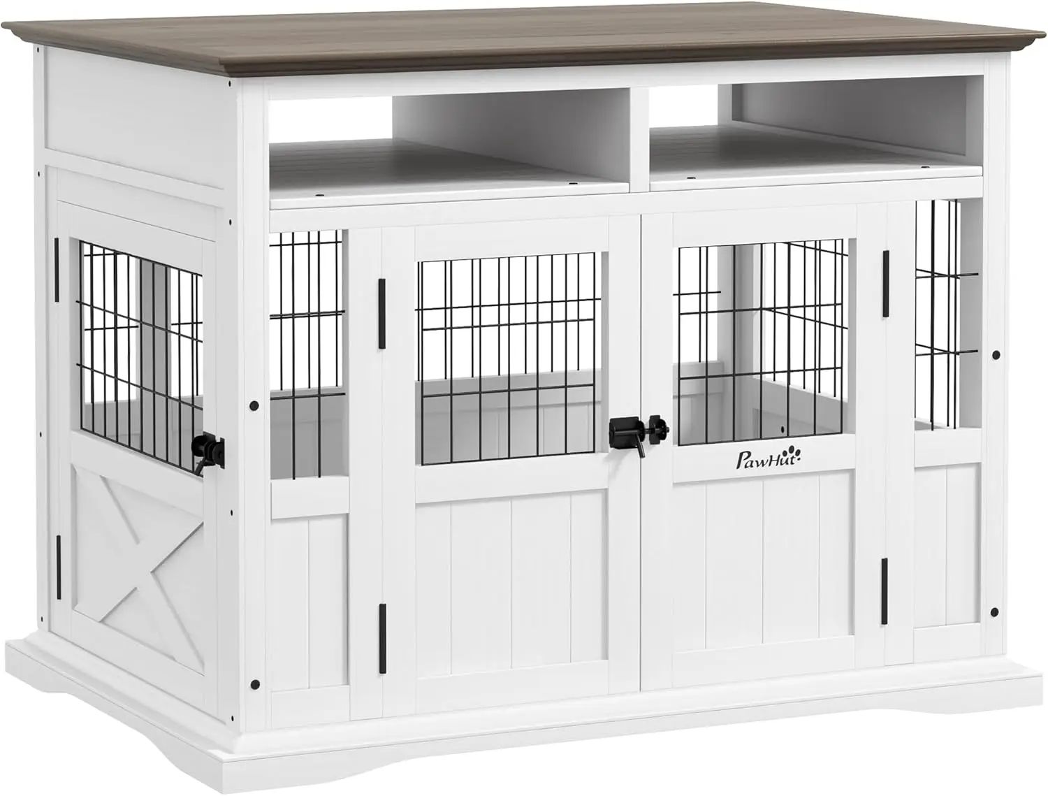 

Dog Crate Furniture Side End Table with Storage, 41' Modern Wooden Dog Kennel Furniture with Double