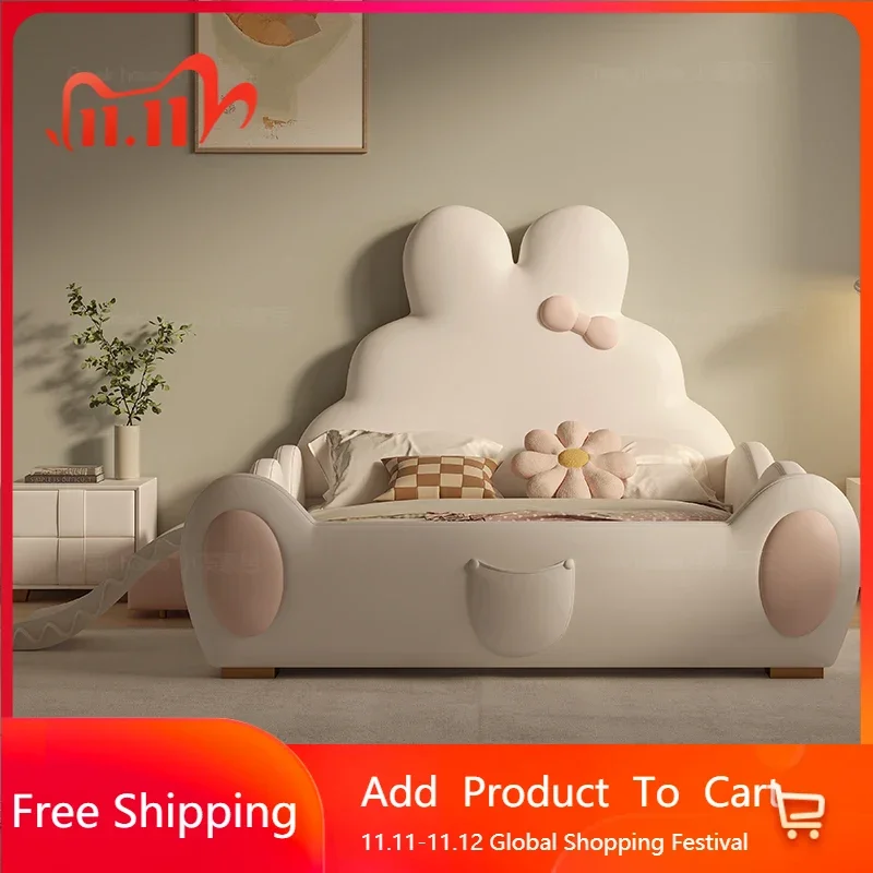 

Double Luxury Modern Double Bed Kids Girls Princess White Loft Queen Bed Children Postmodern Letto Matrimoniale Trendy Furniture