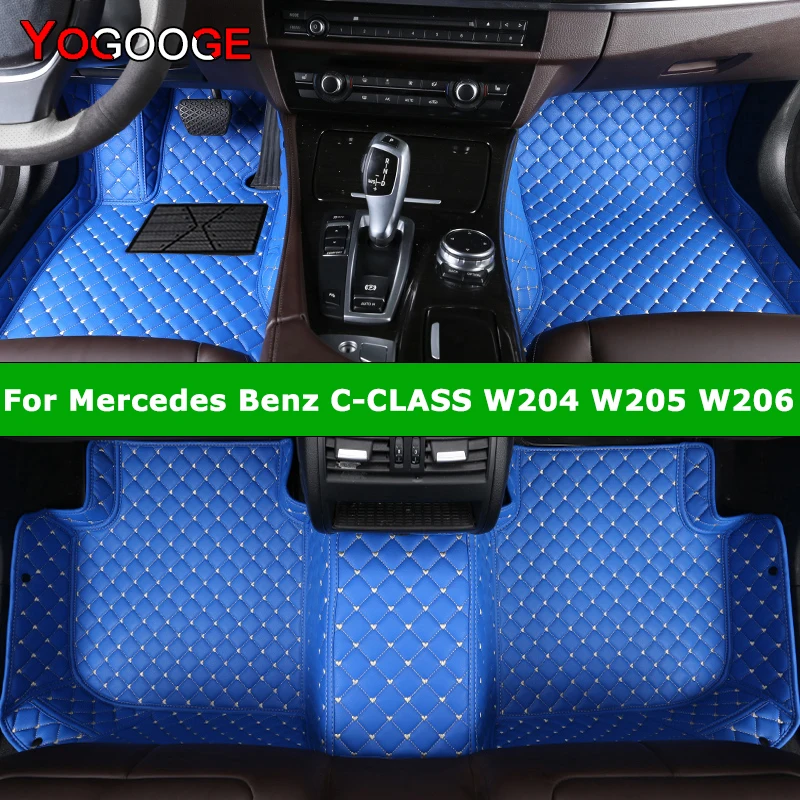 YOGOOGE Custom Car Floor Mats For Mercedes Benz C-CLASS W204 W205 W206 C180-C450 Auto Carpets Foot Coche Accessorie