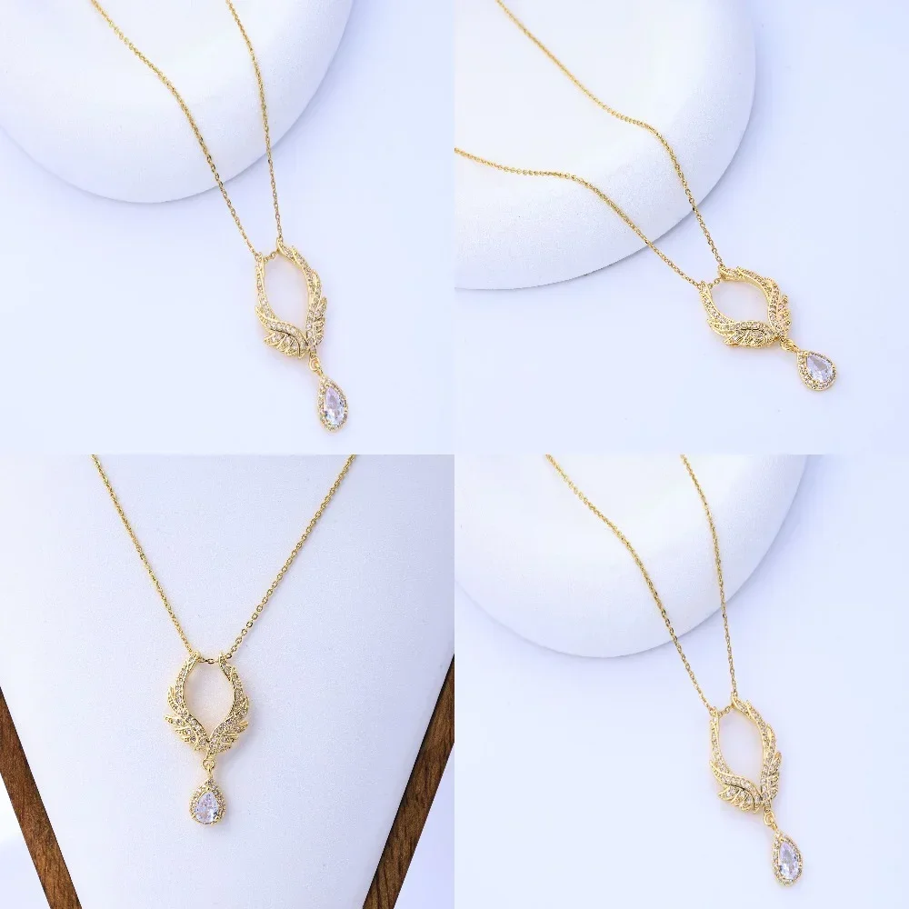 

Light luxury, full of diamonds, water drops, angel tears, titanium steel necklaces, women's niche temperament, versatile clavicl