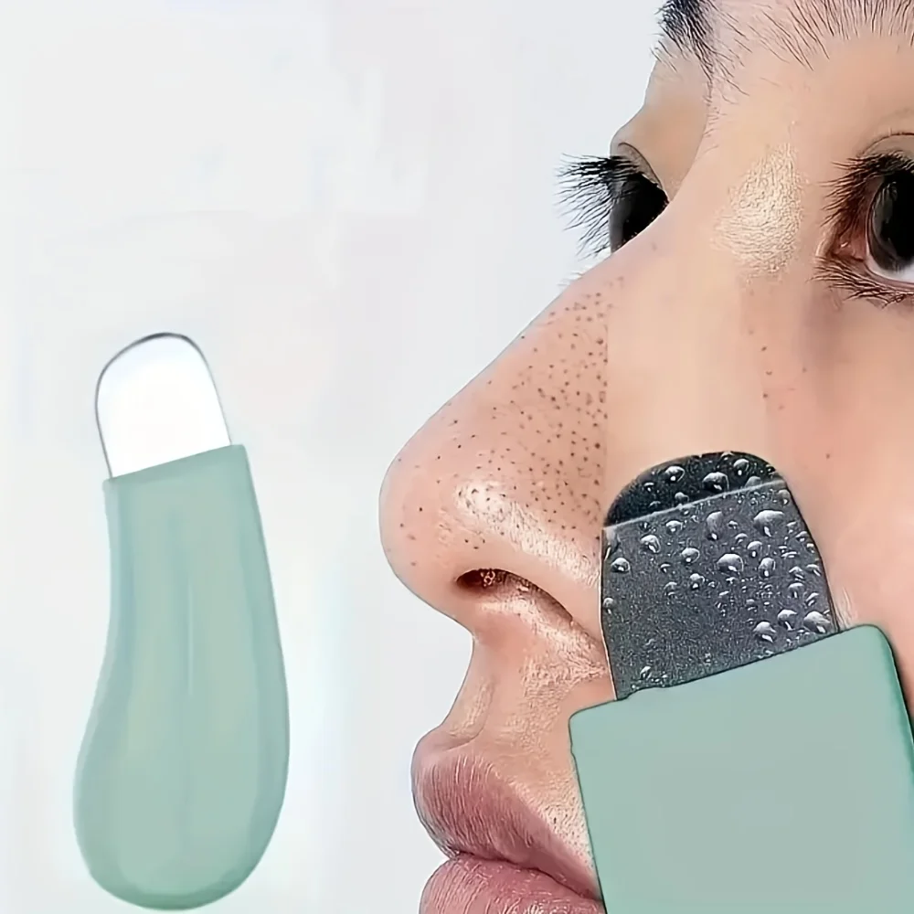 1 peça de ferramenta para limpeza de poros faciais, adequada para cravos, escova de cuidados com a pele não carregável, superfície texturizada, cabo v