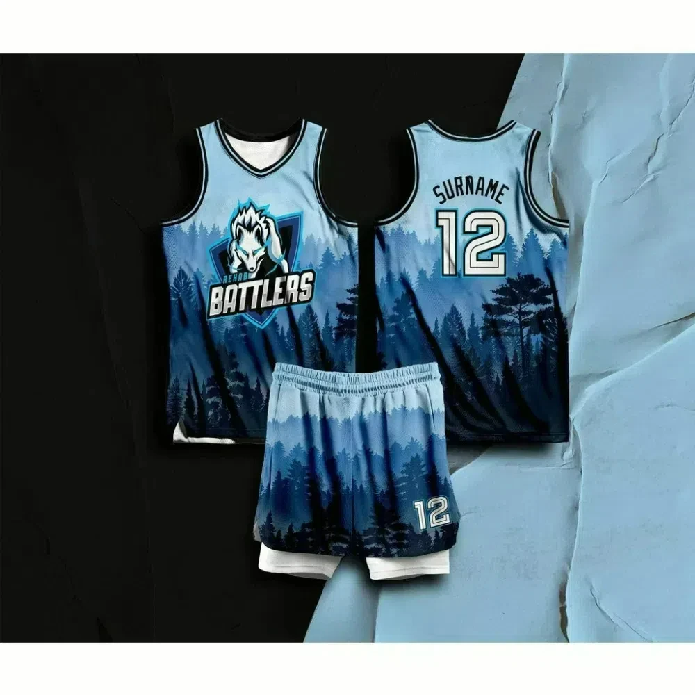 BATTLERS 02 Basketball Free Customization Name and Number Complete Sublimation Jersey 3D T-shirt+Shorts Set