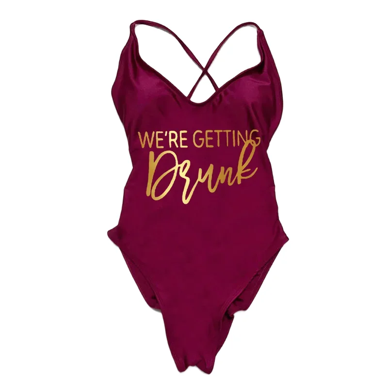 Bachelorette Party One Piece Swimsuit Women Team Bride Swimwear Summer Bathing Suit Sexy Padded Beachwear Woman Swimming Suit