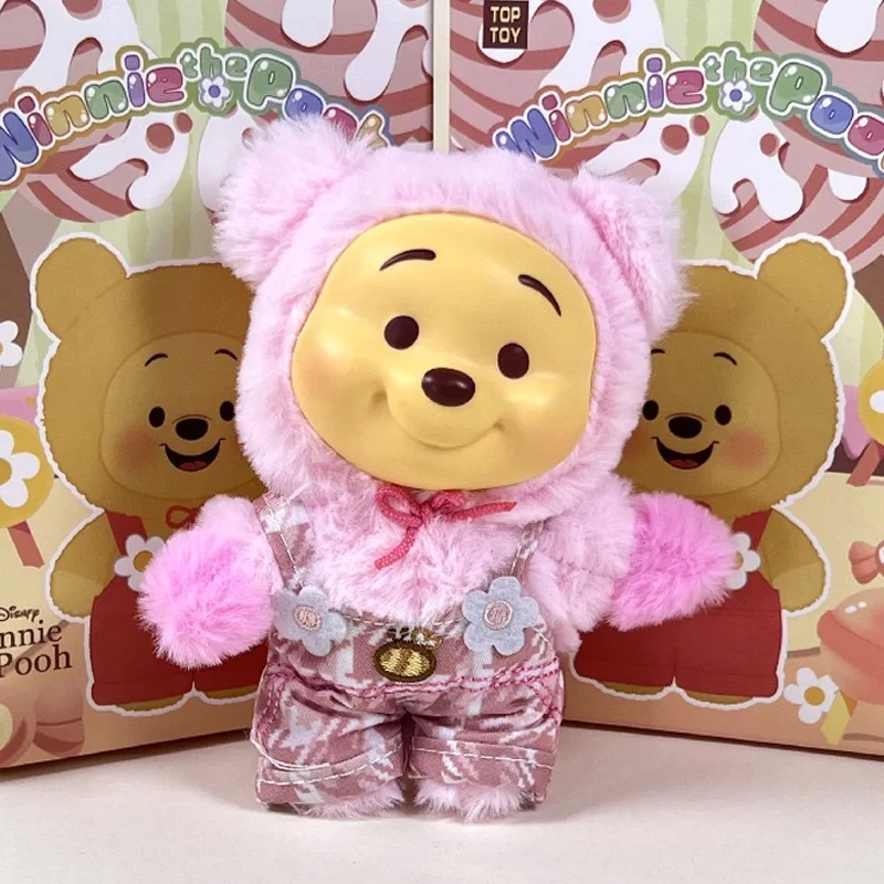 Miniso 위니 푸우 캔디 시리즈 블라인드 박스 귀여운 비닐 얼굴 펜던트 푸푸 베어 인형 패션 트렌드 장난감 Christma 선물