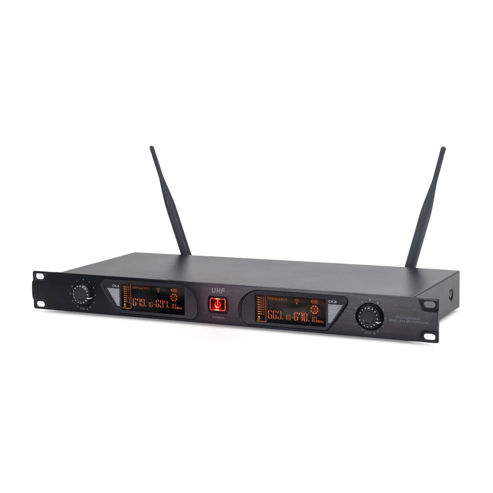 U-790S UHF Microfono wireless a doppio canale Spettacolo di metalli, riunioni in chiesa Canto, palmare, trasmissione a lunga distanza