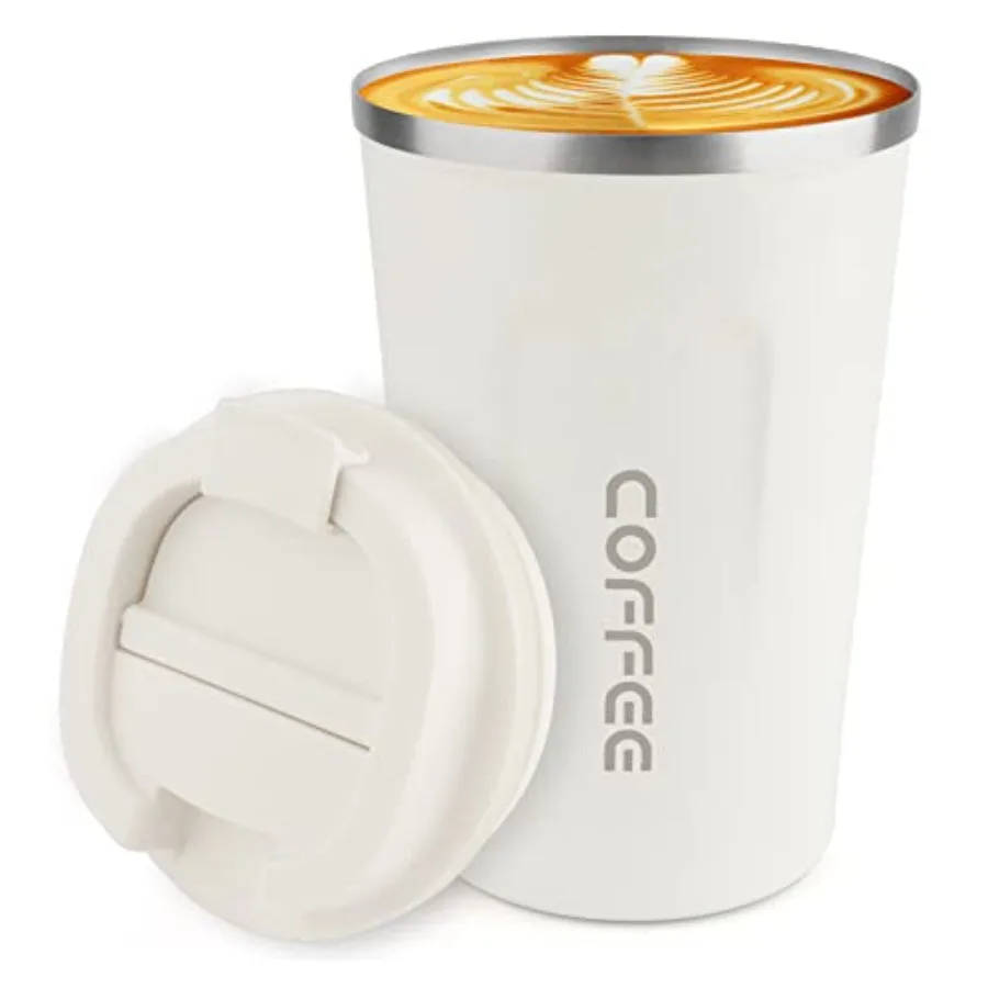 

12 oz Stainless Steel Vacuum Insulated Tumbler - Coffee Travel Mug Spill Proof with Lid - Coffee Cup for Keep Hot/Ice Coffee, T