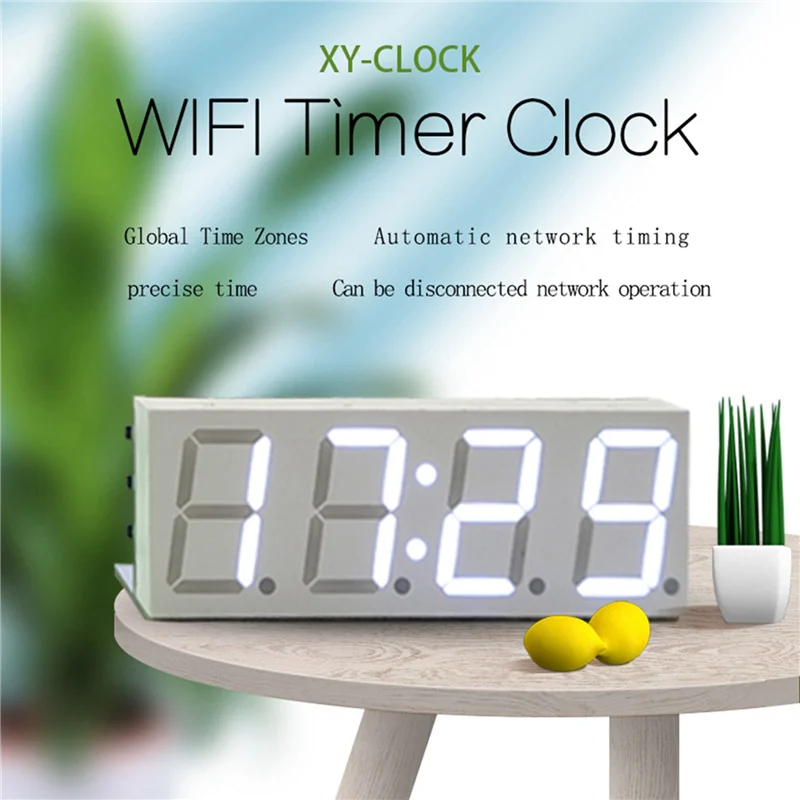 AS95-3X Wifi Time Service Clock Module Automatic Clock DIY Digital Electronic Clock Wireless Network Time Service White