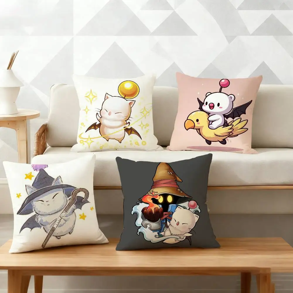 

F-Final Fantasy Moogle FF VII Pillow Case Pattern Printed Pillowcase For Living Room Sofa Cushion Cover