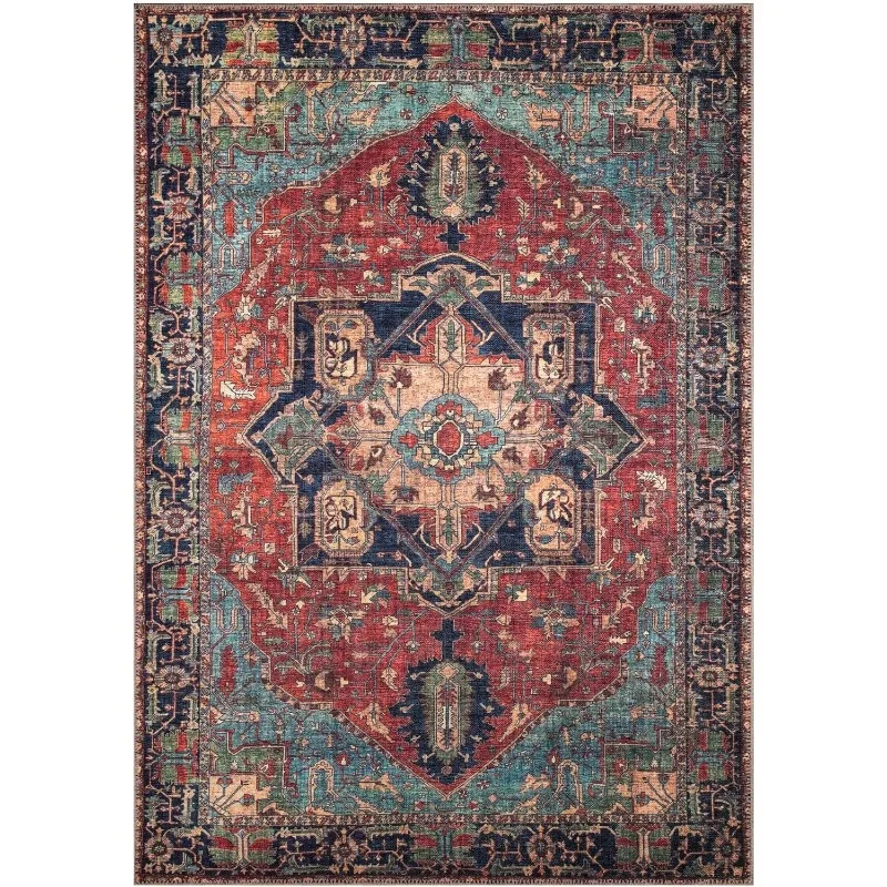 Machine Washable Area Rugs with Non-Slip Backing, Ideal for Hallway, Living Room, Bedroom, Kitchen and Laundry Room