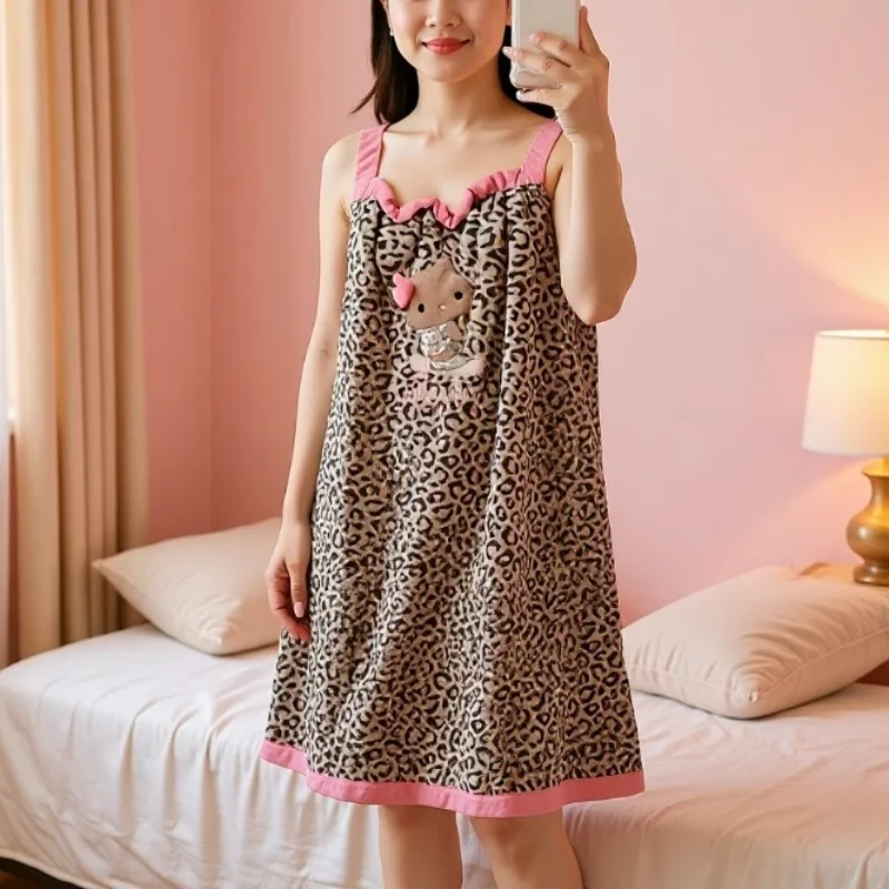 

Новинка: Женская домашняя одежда Sanrio Hello Kitty – сексуальное банные платье-юбка, ночная сорочка на бретельках в стиле кавай, длинное платье, халат.