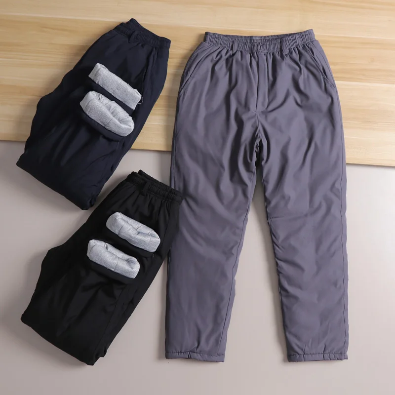 

Северная зима Thiened мужские прямые брюки из супер стеганого хлопка ветрозащитные водонепроницаемые теплые походные брюки Faion Urb...