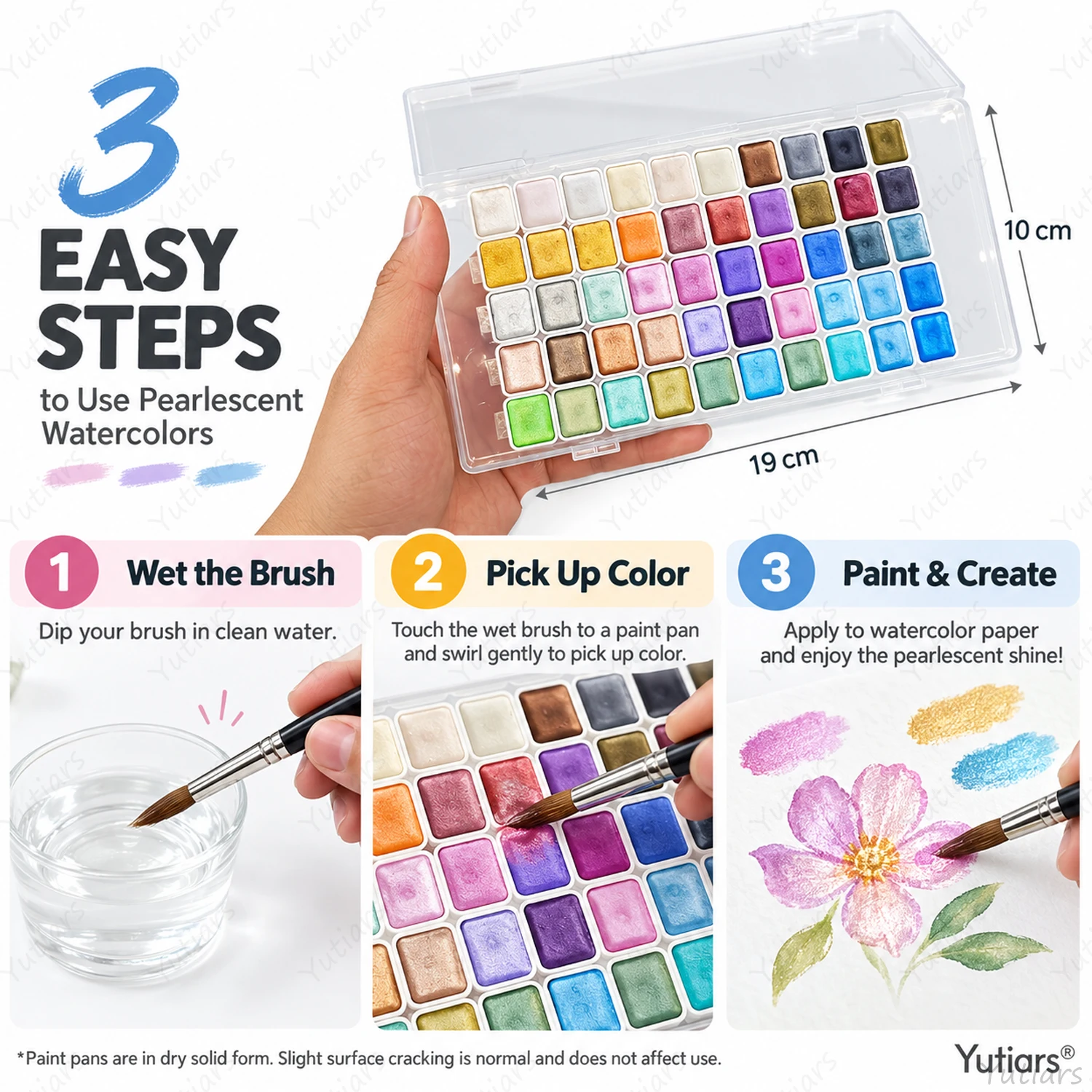 50 Colors Pearlescent Watercol - огляд і ціна Watercolor Paint Set Solid Pigment