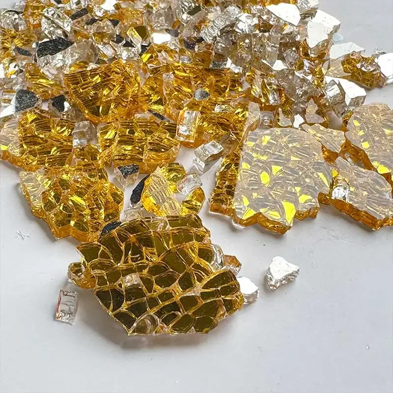 

DIY Creative Mosaic 100g Colorful Ice Crack Fragments Crystal Mosaic Art Colored Glass Transparent Particles 918