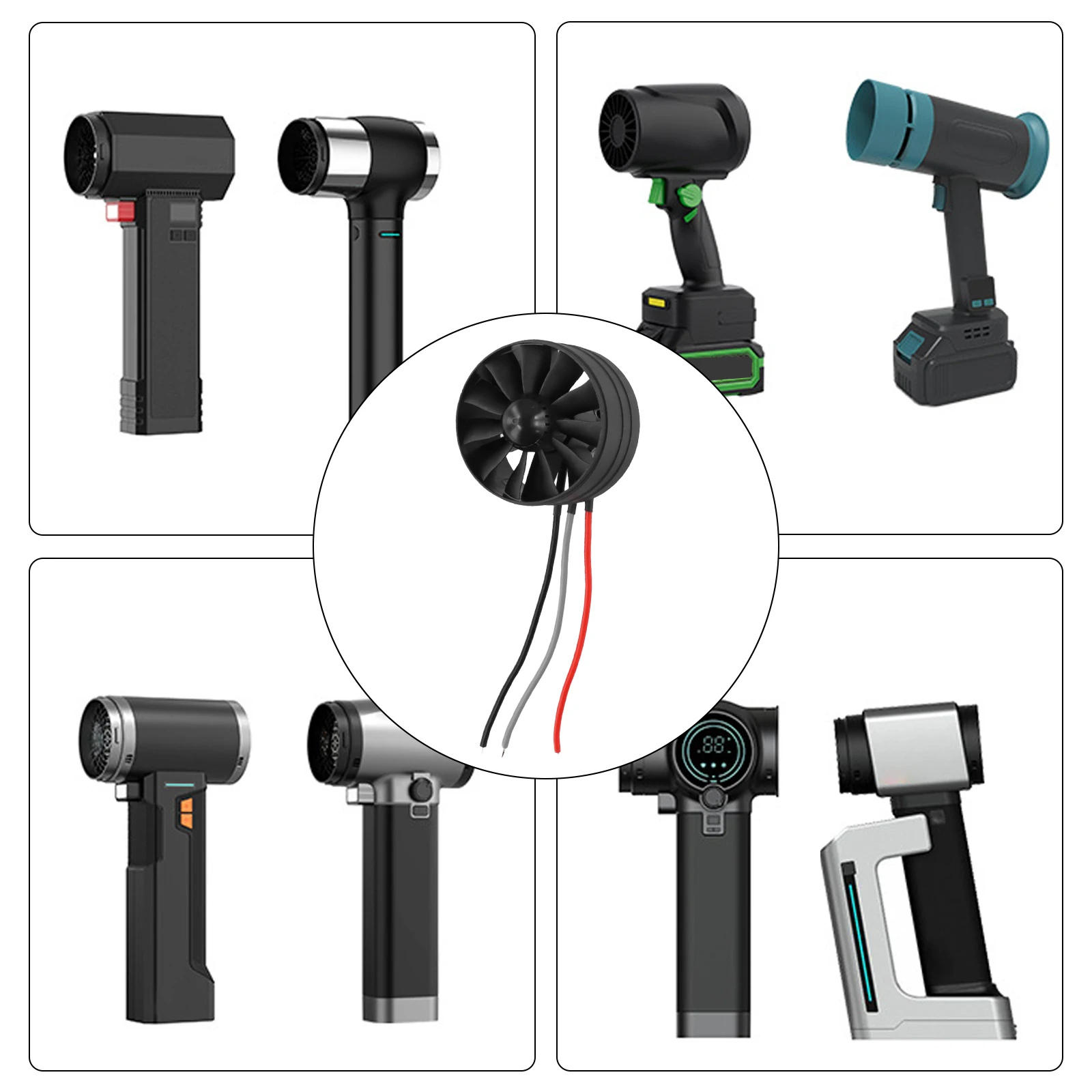 96.34*67.9mm 64mm EDF Motor Advanced Cooling System For Motor Multi Layer Safeguards High Speed Motor 1600g Thrust