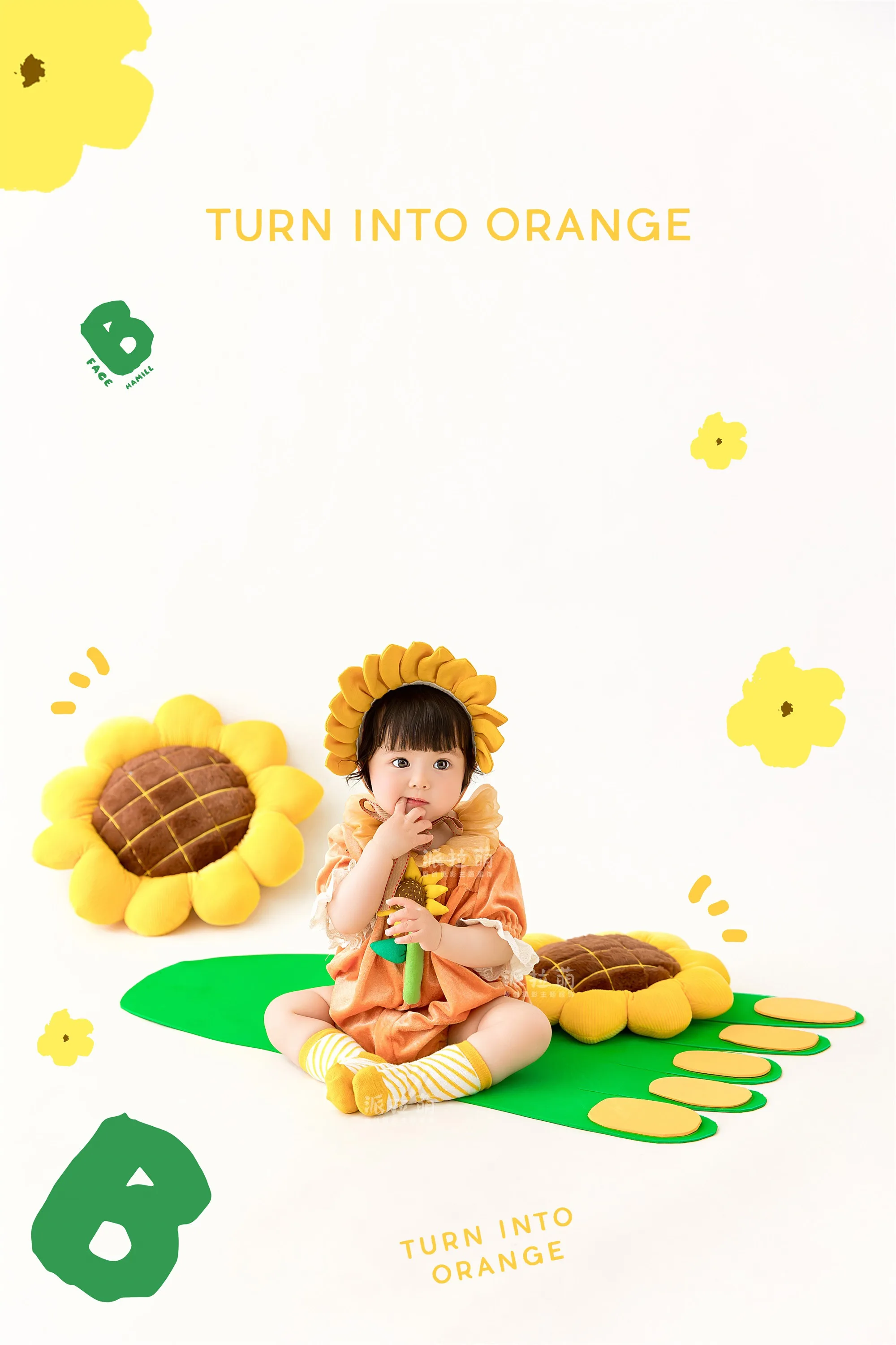 100 day photography clothing baby photography clothing cute and fresh sunflower clothing bebes acessesorios novidades  신생아촬영