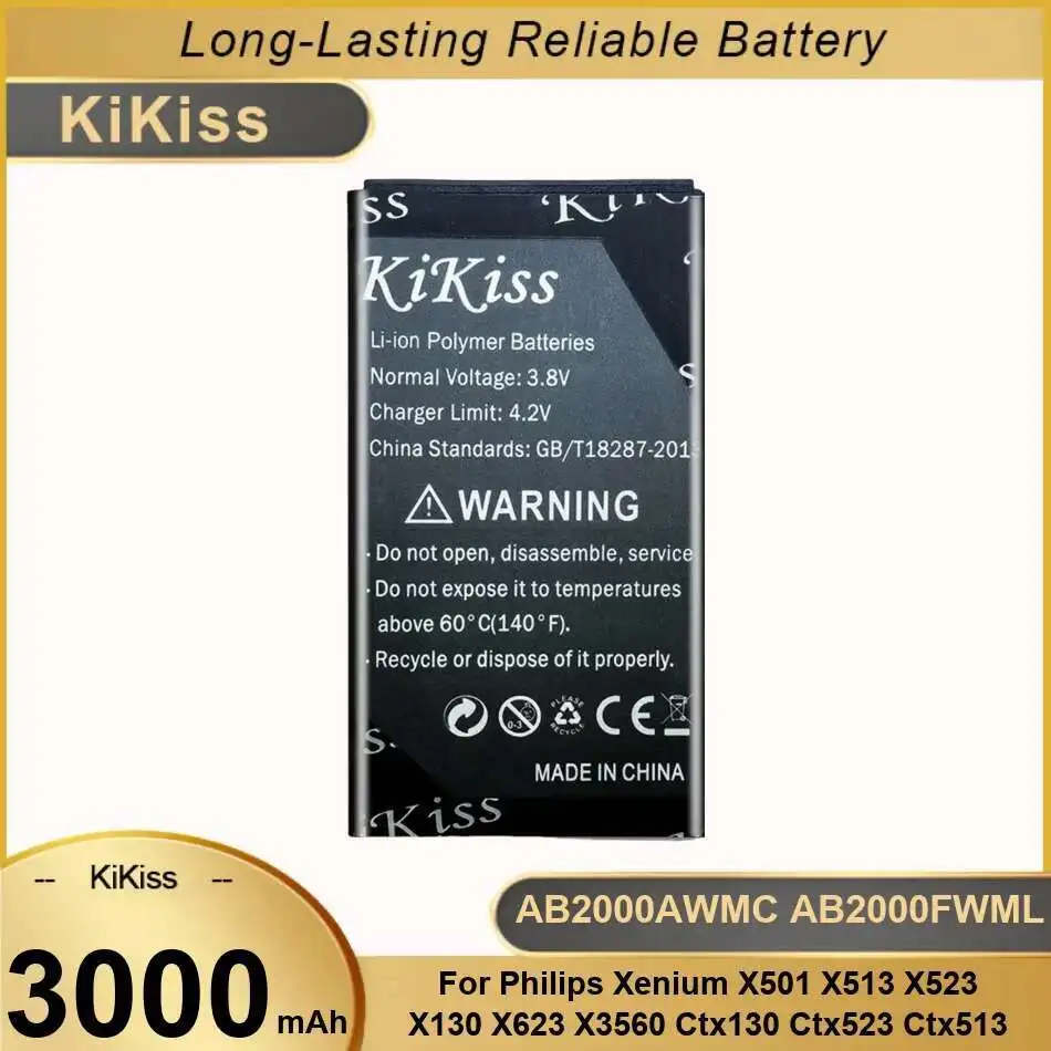 

Mobile Phone Battery AB2000AWMC AB2000FWML 3000Mah For Philips Xenium X501 X513 X523 X130 X623 X3560 CTX130 CTX523 CTX513